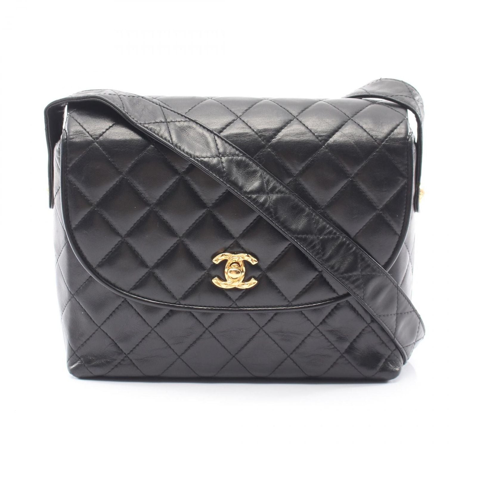 Chanel Shoulder Bag Quilted Black Lambskin