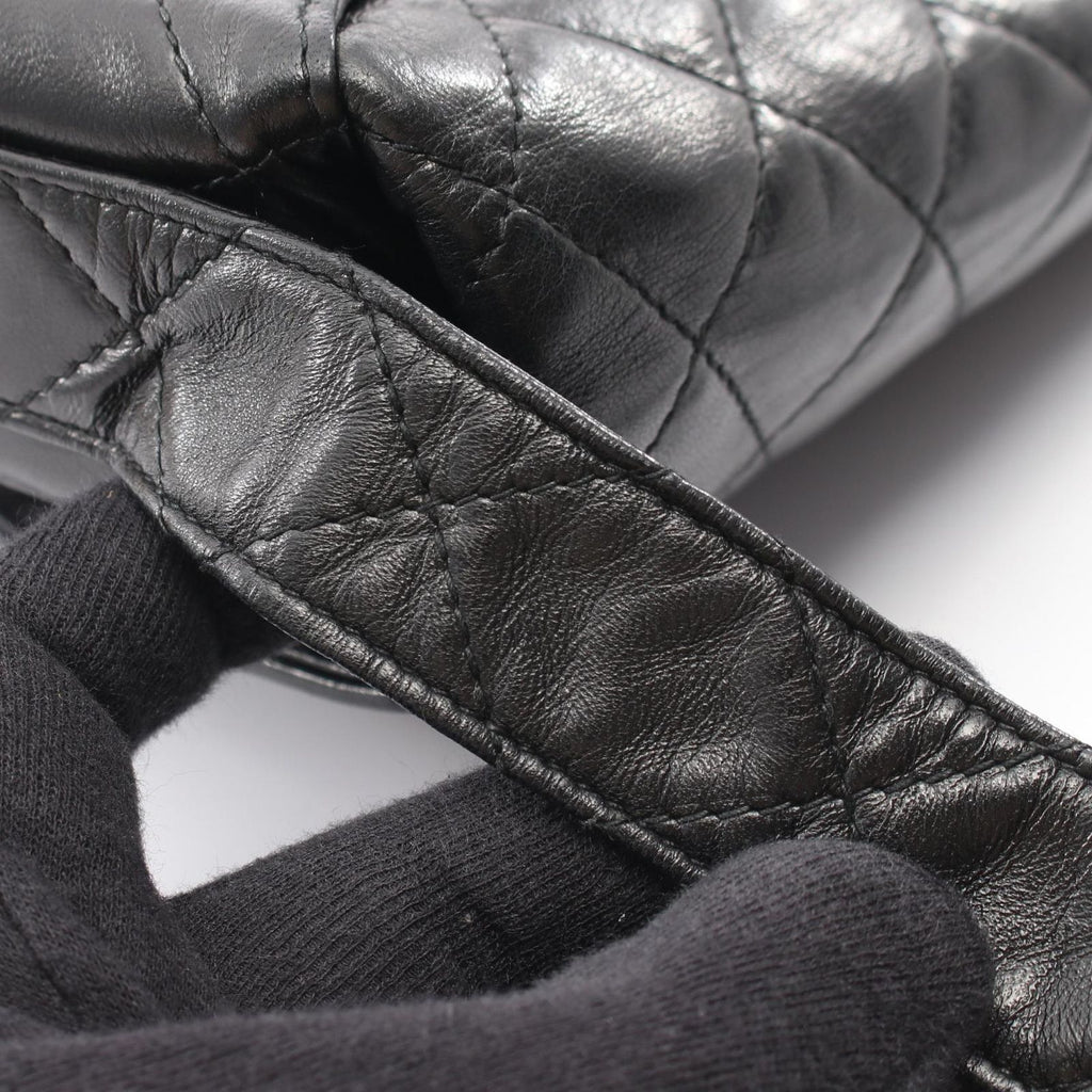 Chanel Shoulder Bag Quilted Black Lambskin — view 9