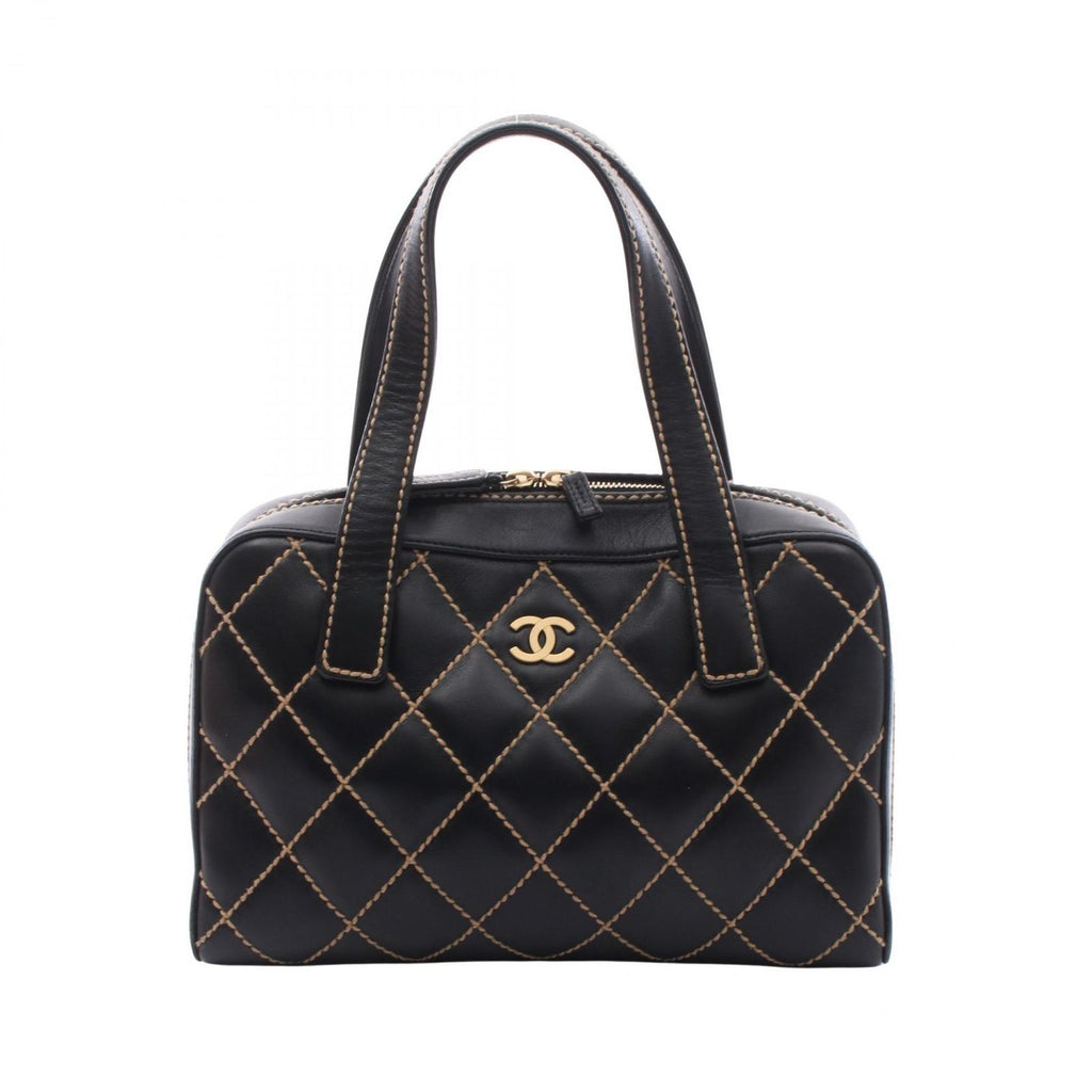 Chanel Handbag Wild Stitch Black Lambskin