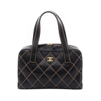 Chanel Handbag Wild Stitch Black Lambskin