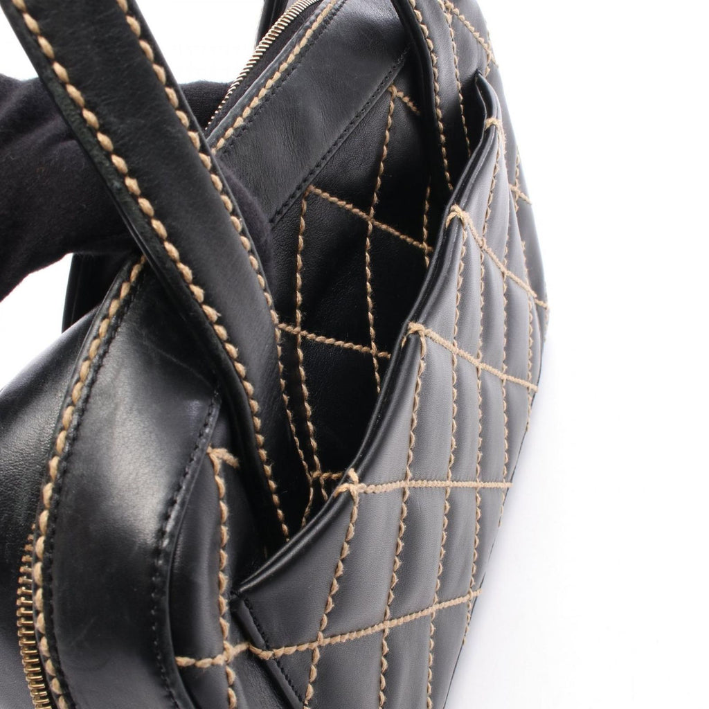 Chanel Handbag Wild Stitch Black Lambskin — view 6