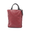 Bottega Veneta Handbag Intrecciato 2-Way Wine Red Black Leather