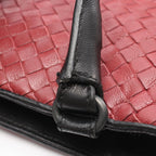 Bottega Veneta Handbag Intrecciato 2-Way Wine Red Black Leather — view 8