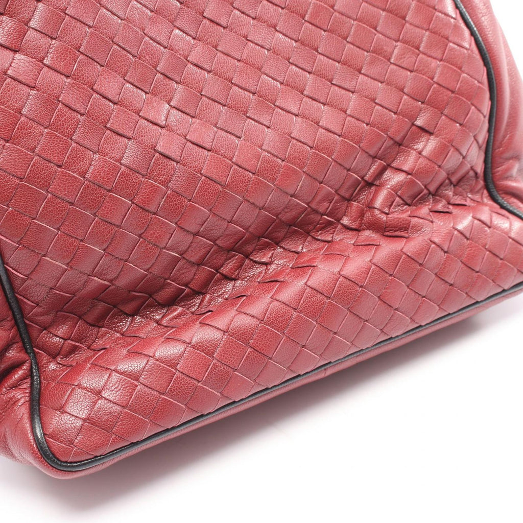 Bottega Veneta Handbag Intrecciato 2-Way Wine Red Black Leather — view 5