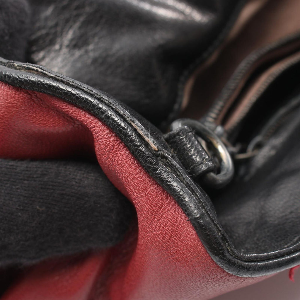 Bottega Veneta Handbag Intrecciato 2-Way Wine Red Black Leather — view 9