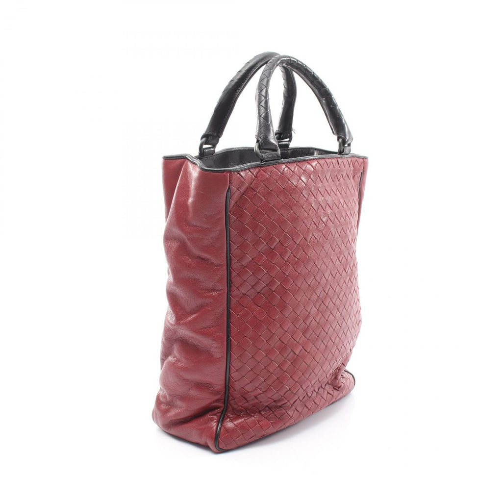 Bottega Veneta Handbag Intrecciato 2-Way Wine Red Black Leather — view 2