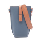 Loewe Shoulder Bag Gate Pocket Navy Brown Leather