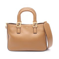 Fendi Handbag FF Tote Small 2-Way Camel Leather
