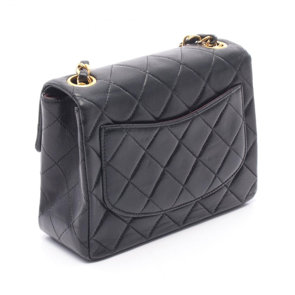 Chanel Shoulder Bag Mini Quilted Black Lambskin Chain — view 2