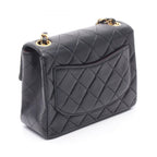 Chanel Shoulder Bag Mini Quilted Black Lambskin Chain — view 2