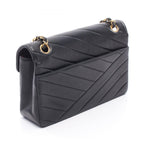 Chanel Shoulder Bag Bias Stitch Black Lambskin Chain — view 2