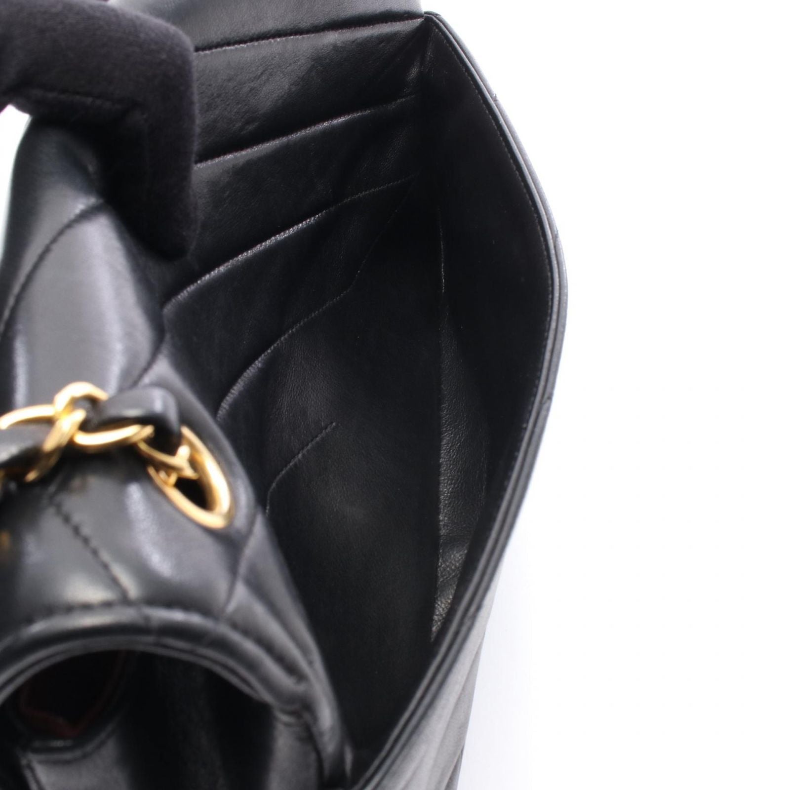 Chanel Shoulder Bag Bias Stitch Black Lambskin Chain — view 6