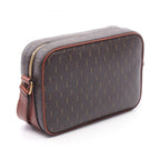 Saint Laurent Paris Shoulder Bag Monogram Dark Brown Canvas Leather — view 2