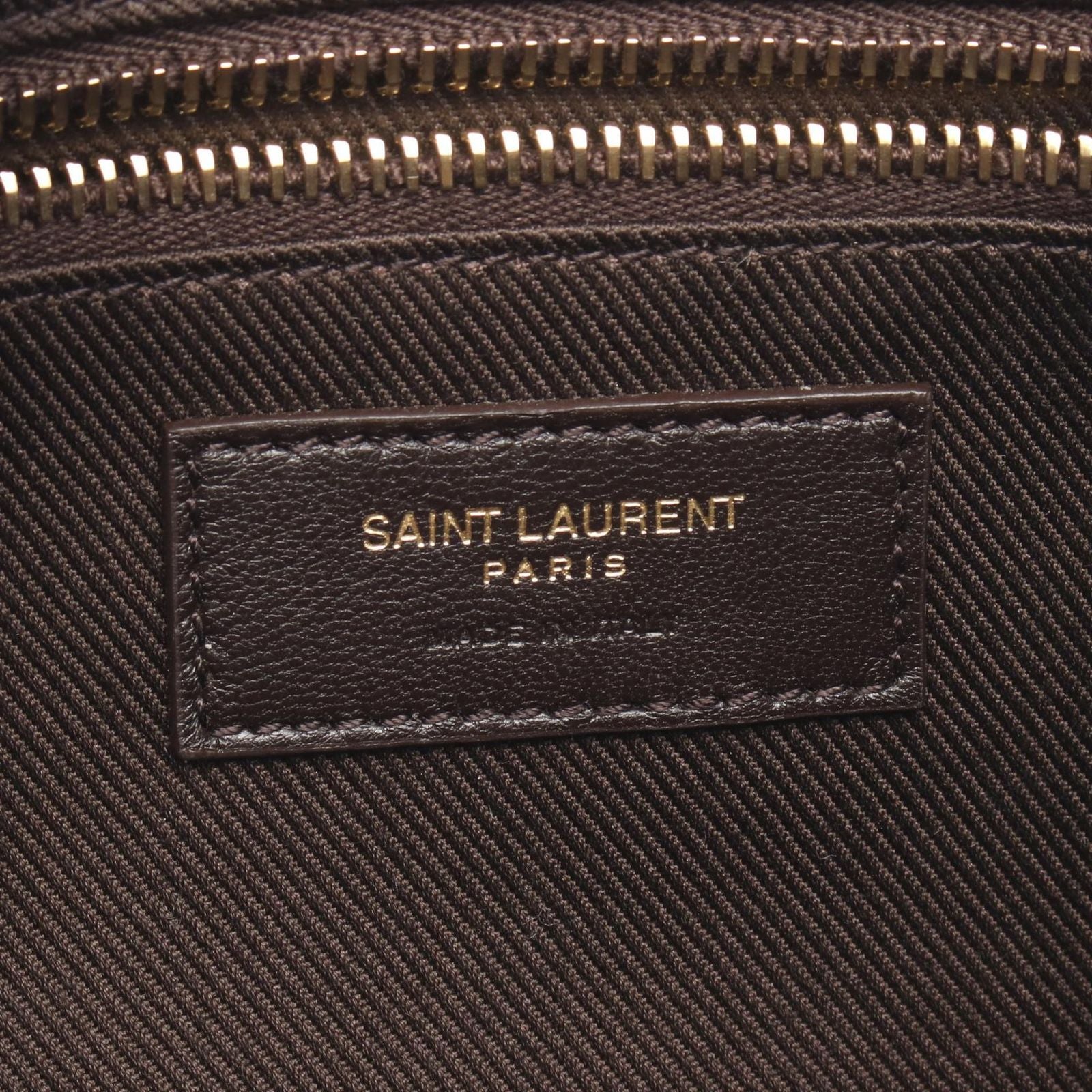 Saint Laurent Paris Shoulder Bag Monogram Dark Brown Canvas Leather — view 4
