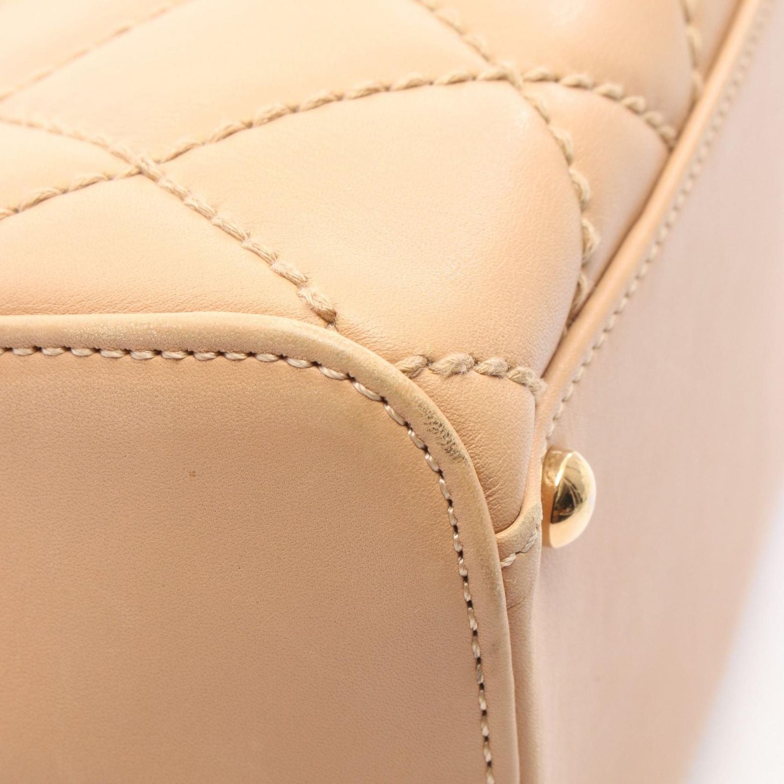 Chanel Handbag Wild Stitch Beige Leather — view 8