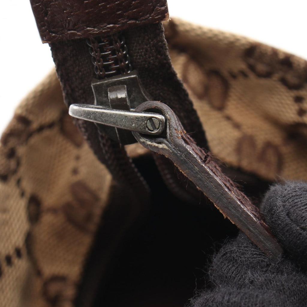 Gucci Tote GG Canvas Sherry Line Beige Dark Brown — view 8