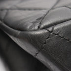 Chanel Shoulder Bag 2.55 Quilted Maxi Double Flap Black Calf Deca Chain — view 6