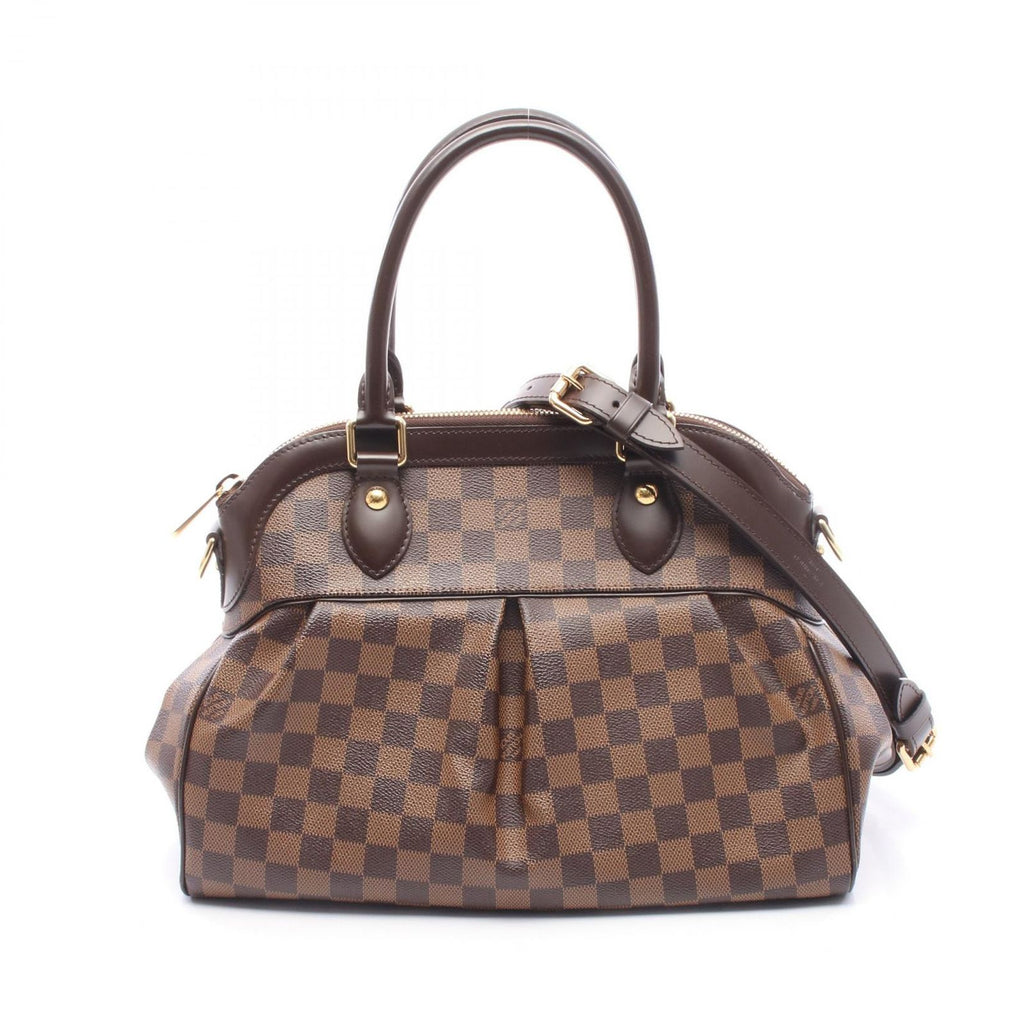 Louis Vuitton Handbag Trevi PM Damier Ebene 2-Way Canvas Leather
