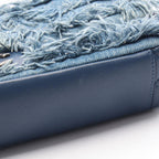 Chanel Shoulder Bag Denim Fringe Blue Chain — view 9