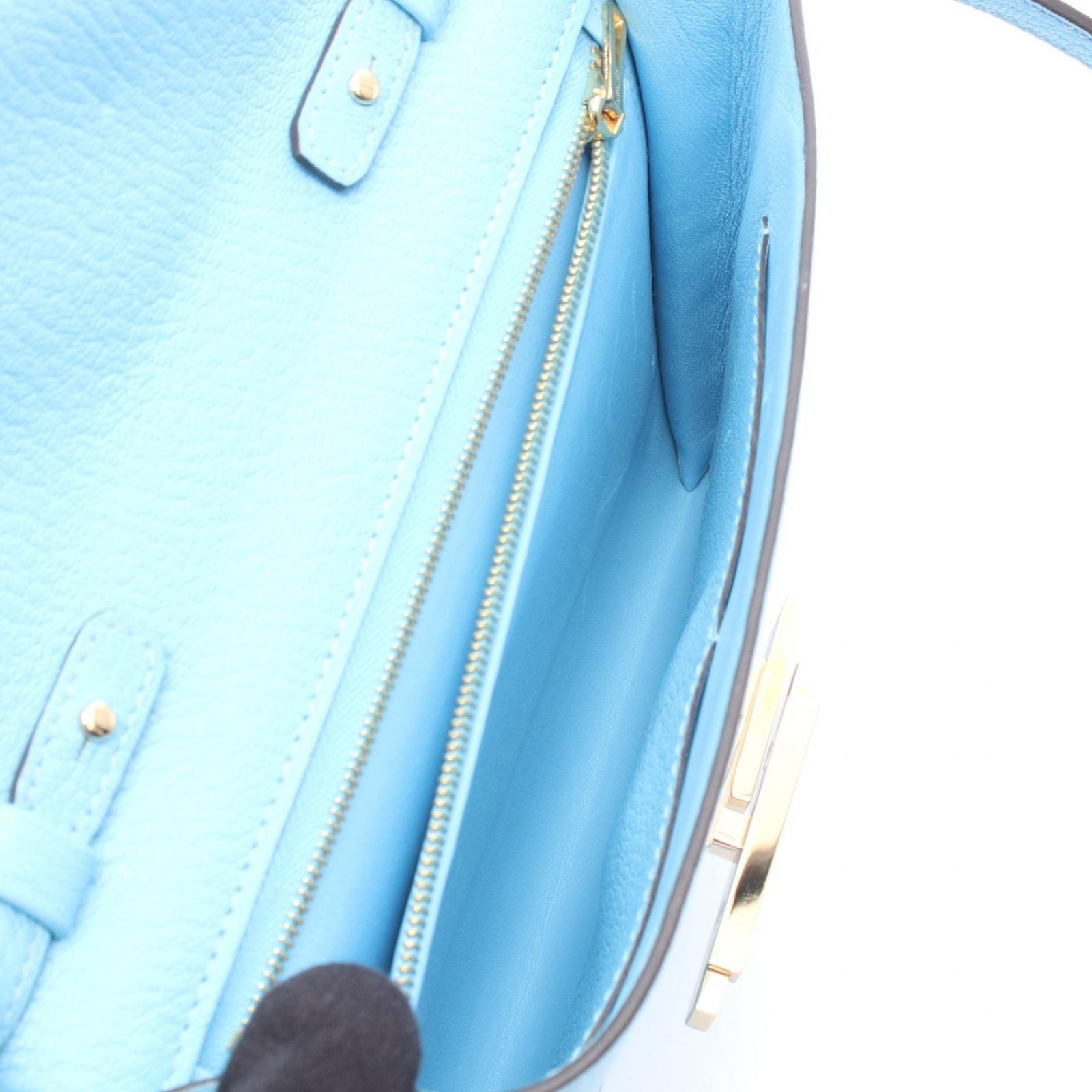 Hermes Shoulder Bag Cinetic Tougo Celeste Leather — view 3
