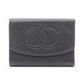 Chanel Trifold Wallet CC Logo Black Caviar Leather