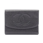 Chanel Trifold Wallet CC Logo Black Caviar Leather