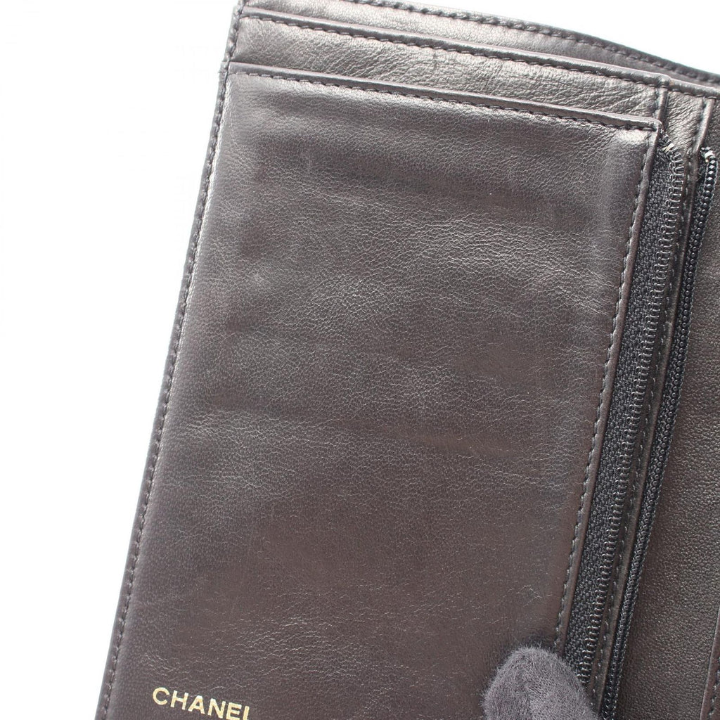 Chanel Trifold Wallet CC Logo Black Caviar Leather — view 8