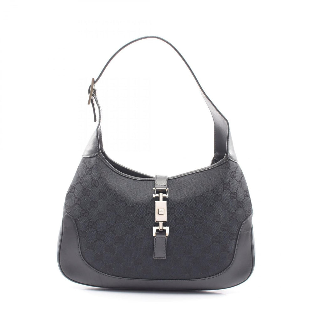 Gucci Shoulder Bag Jackie GG Canvas 001 Black