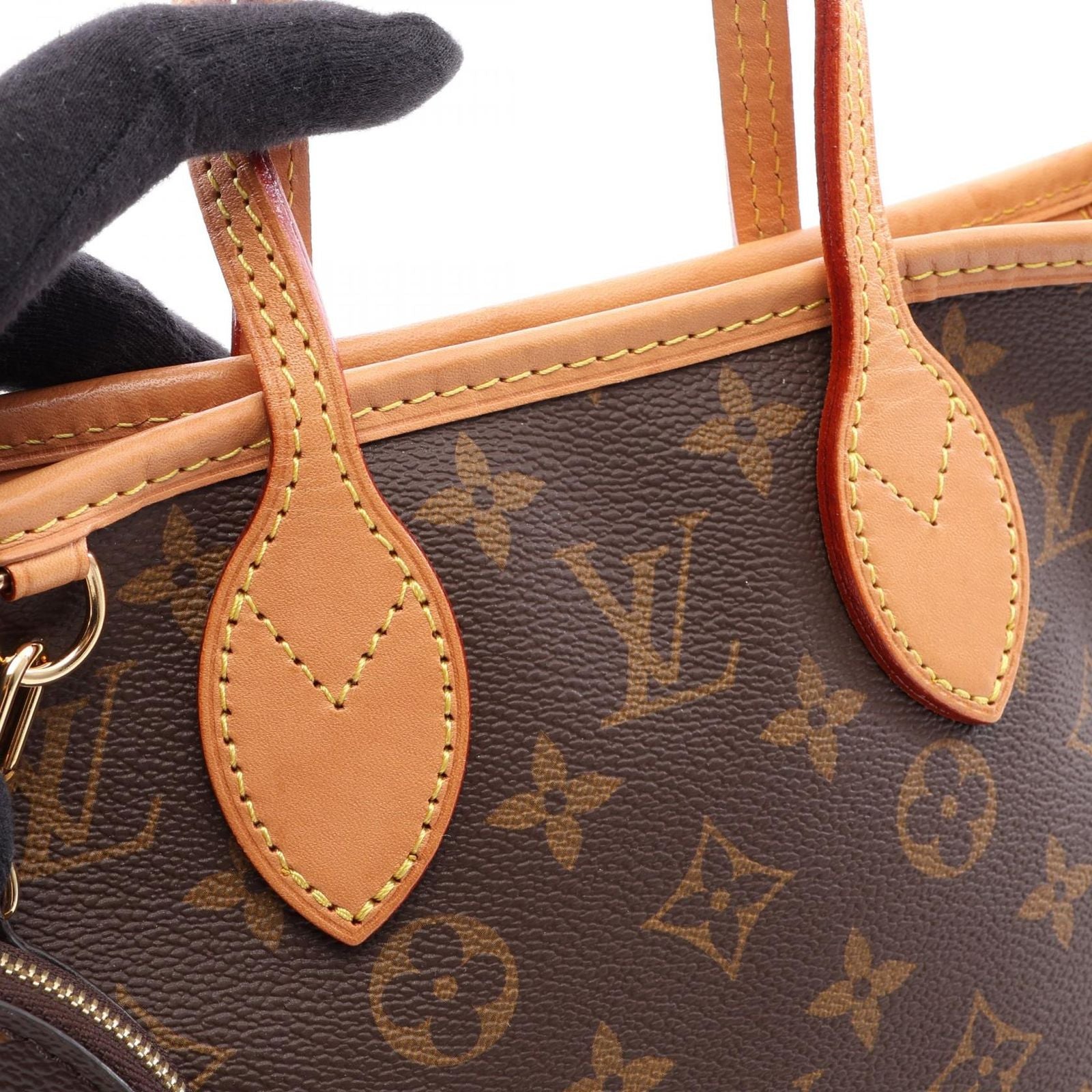 Louis Vuitton Handbag Neverfull BB Monogram Beige 2-Way Canvas Leather — view 5