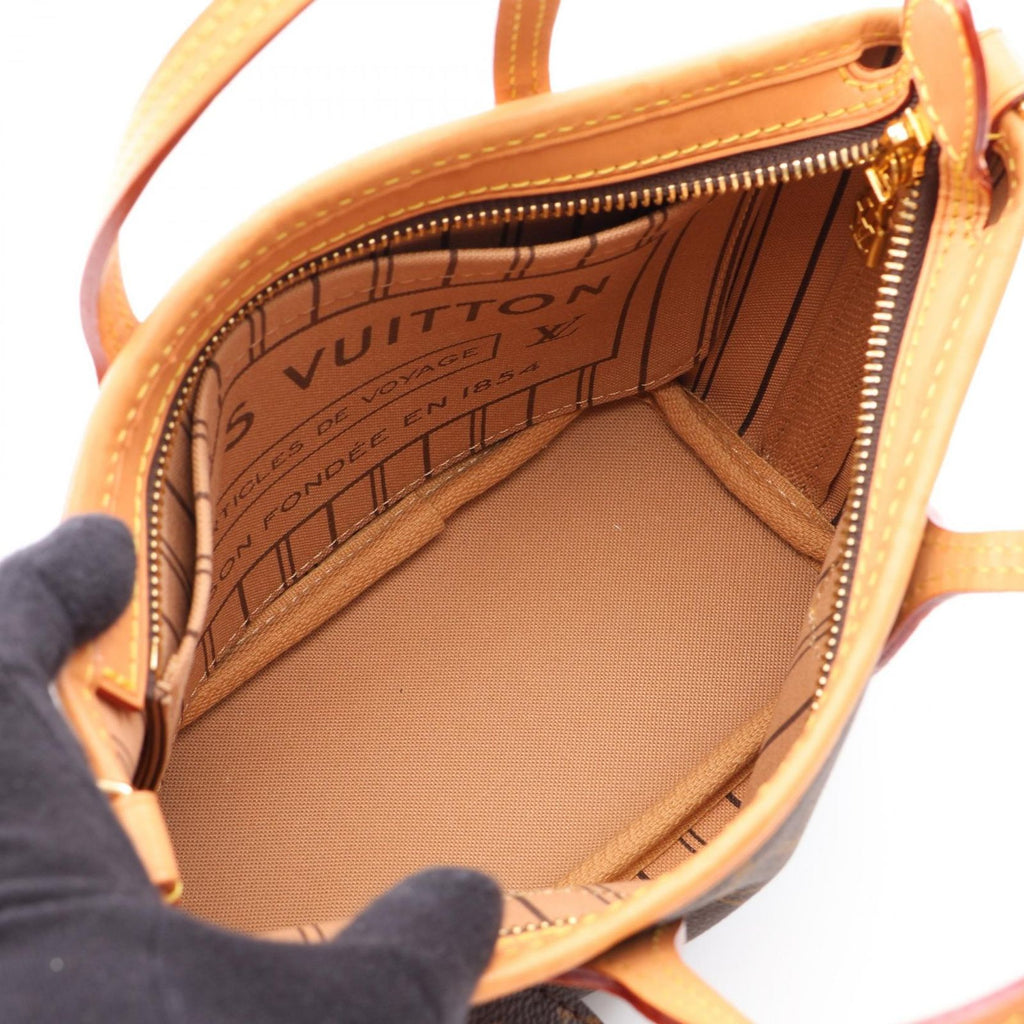 Louis Vuitton Handbag Neverfull BB Monogram Beige 2-Way Canvas Leather — view 3