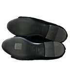 Chanel Flat Shoes 35 C Black Mink Ribbon CC Logo Leather — view 8
