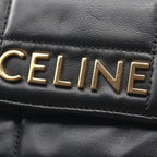 Celine Shoulder Bag Monochrome Black Leather Chain — view 6