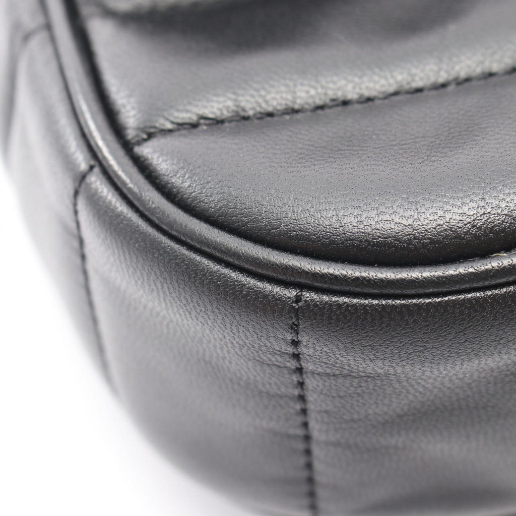 Celine Shoulder Bag Monochrome Black Leather Chain — view 7