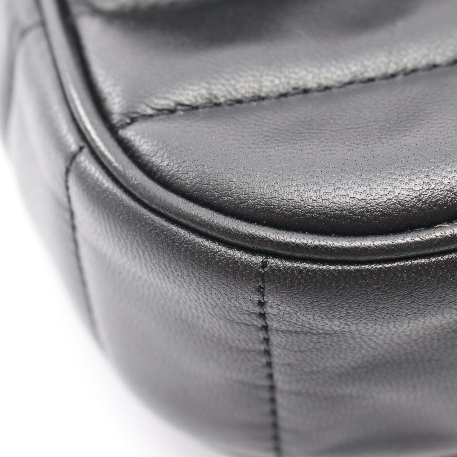 Celine Shoulder Bag Monochrome Black Leather Chain — view 7