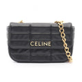 Celine Shoulder Bag Monochrome Black Leather Chain