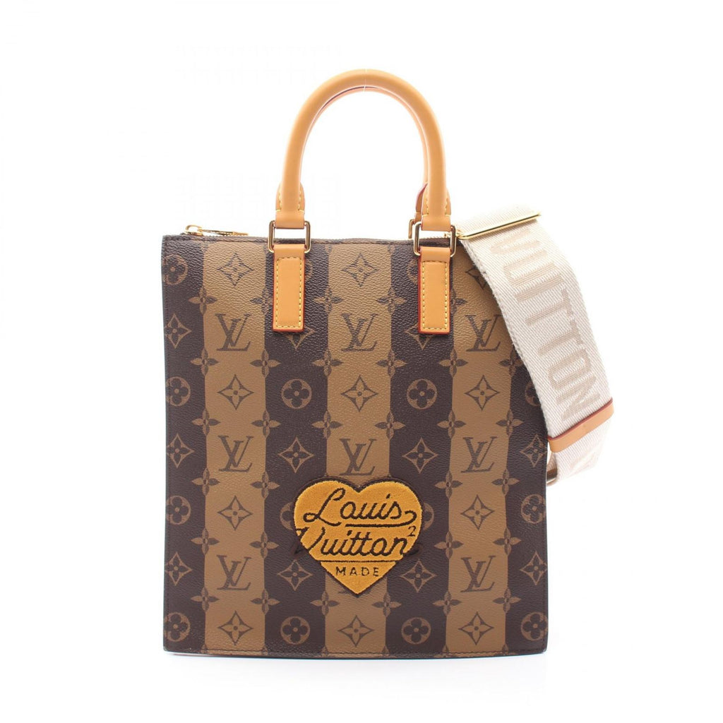 Louis Vuitton Tote Sac Plat Messenger Monogram Stripe 2-Way Canvas Leather