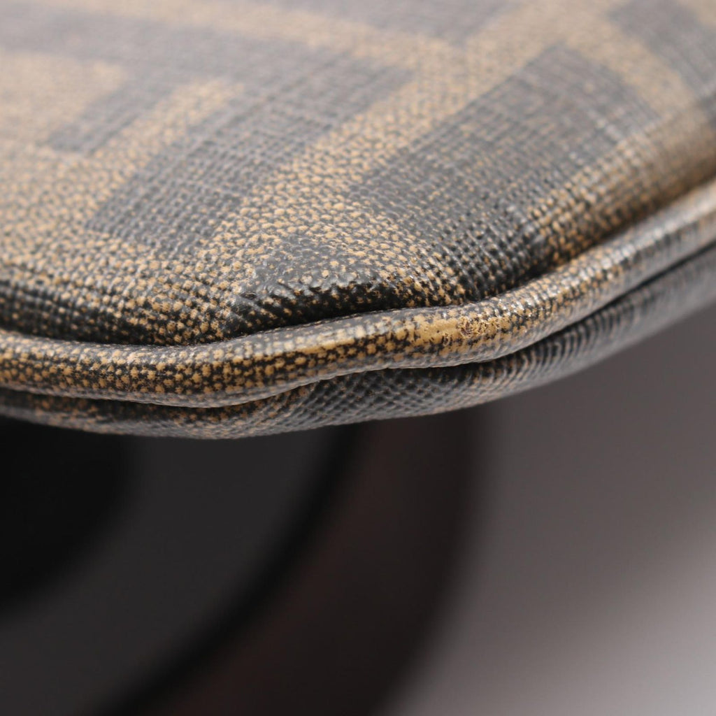 Fendi Shoulder Bag Zucca Black Brown Canvas Leather — view 5