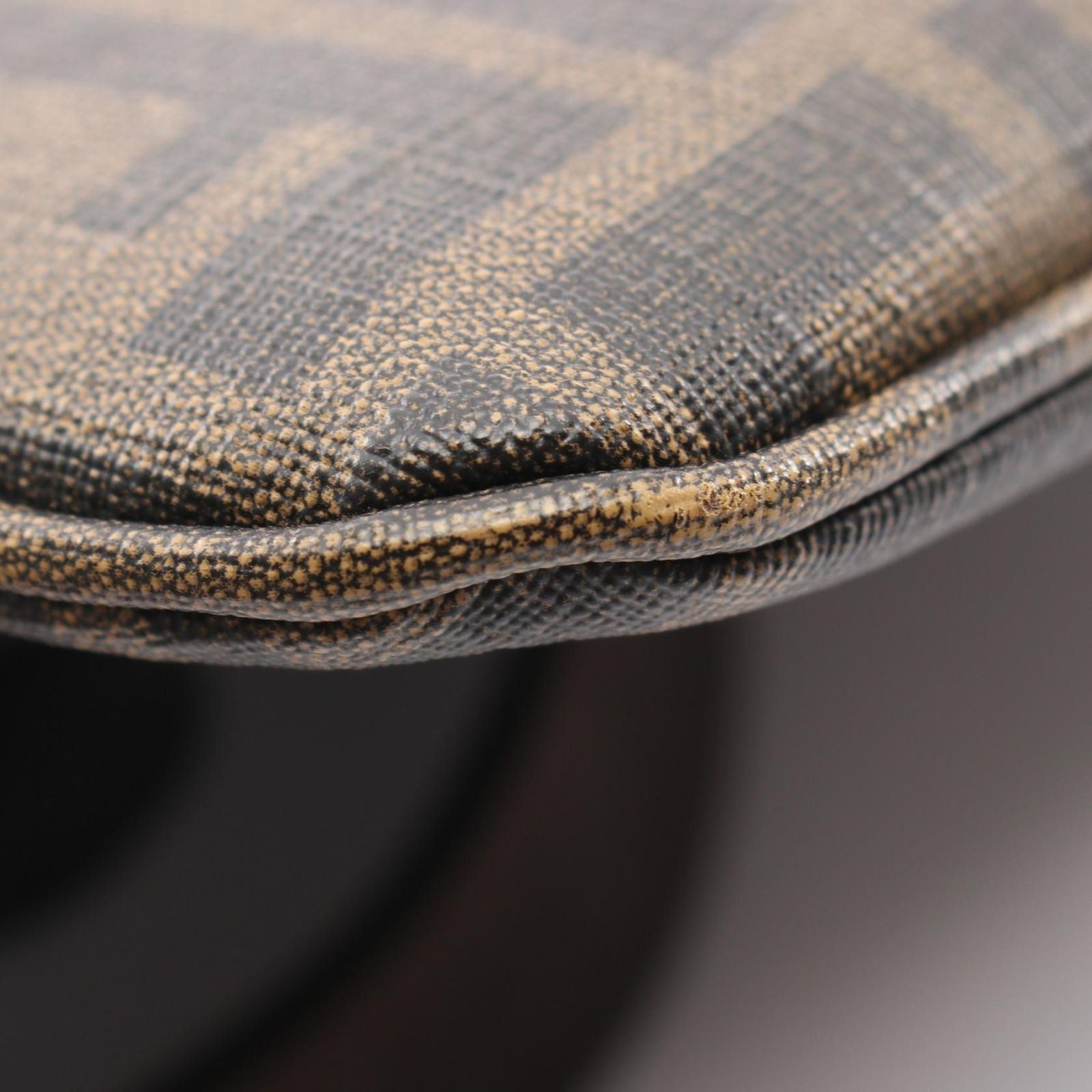 Fendi Shoulder Bag Zucca Black Brown Canvas Leather — view 5