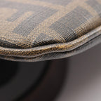 Fendi Shoulder Bag Zucca Black Brown Canvas Leather — view 5