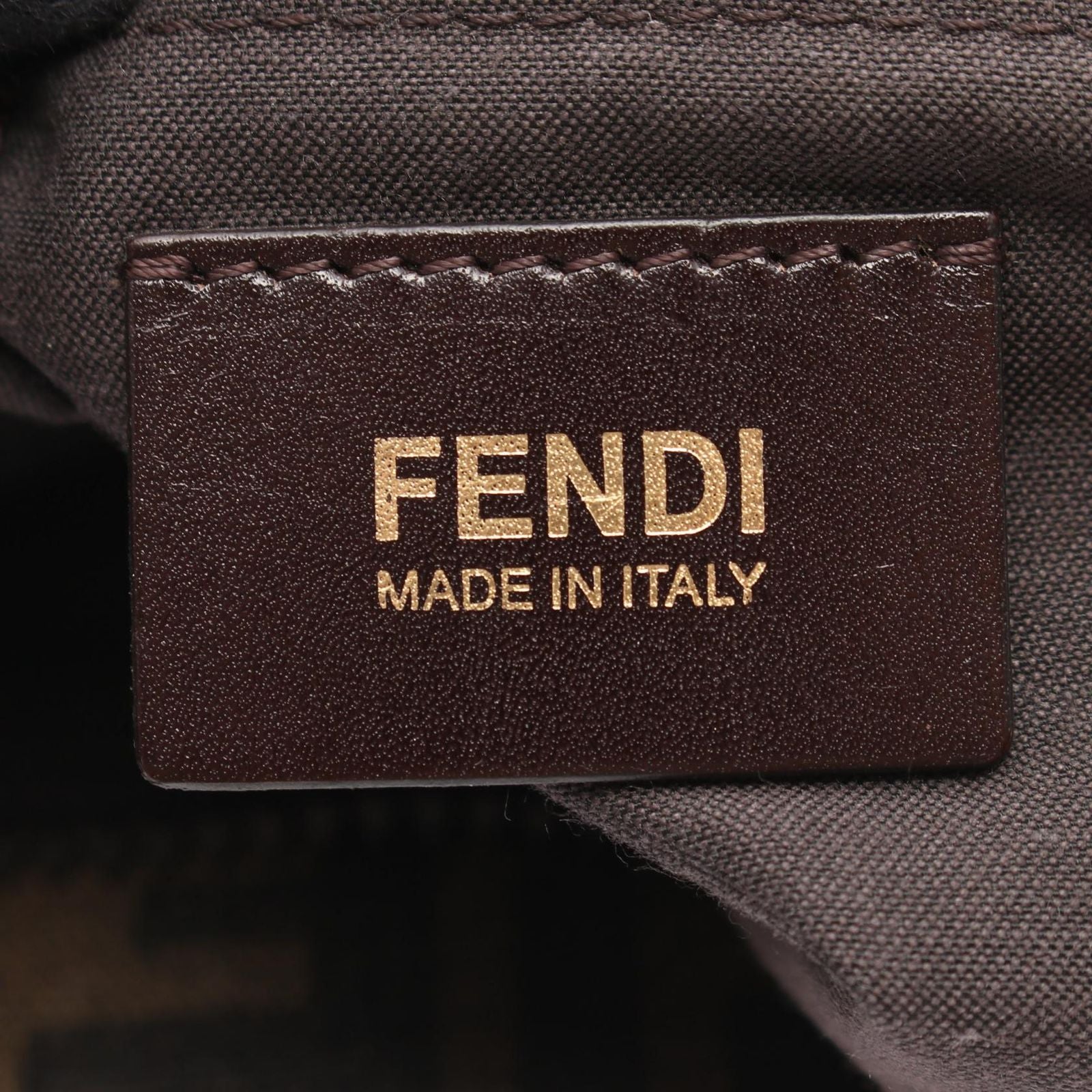 Fendi Shoulder Bag Zucca Black Brown Canvas Leather — view 4