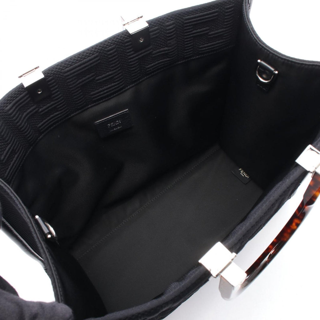 Fendi Tote Sunshine Medium 2-Way Black Canvas Leather — view 3