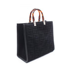 Fendi Tote Sunshine Medium 2-Way Black Canvas Leather — view 2