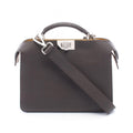 Fendi Handbag Peekaboo ISeeU Small 2-Way Dark Brown Leather