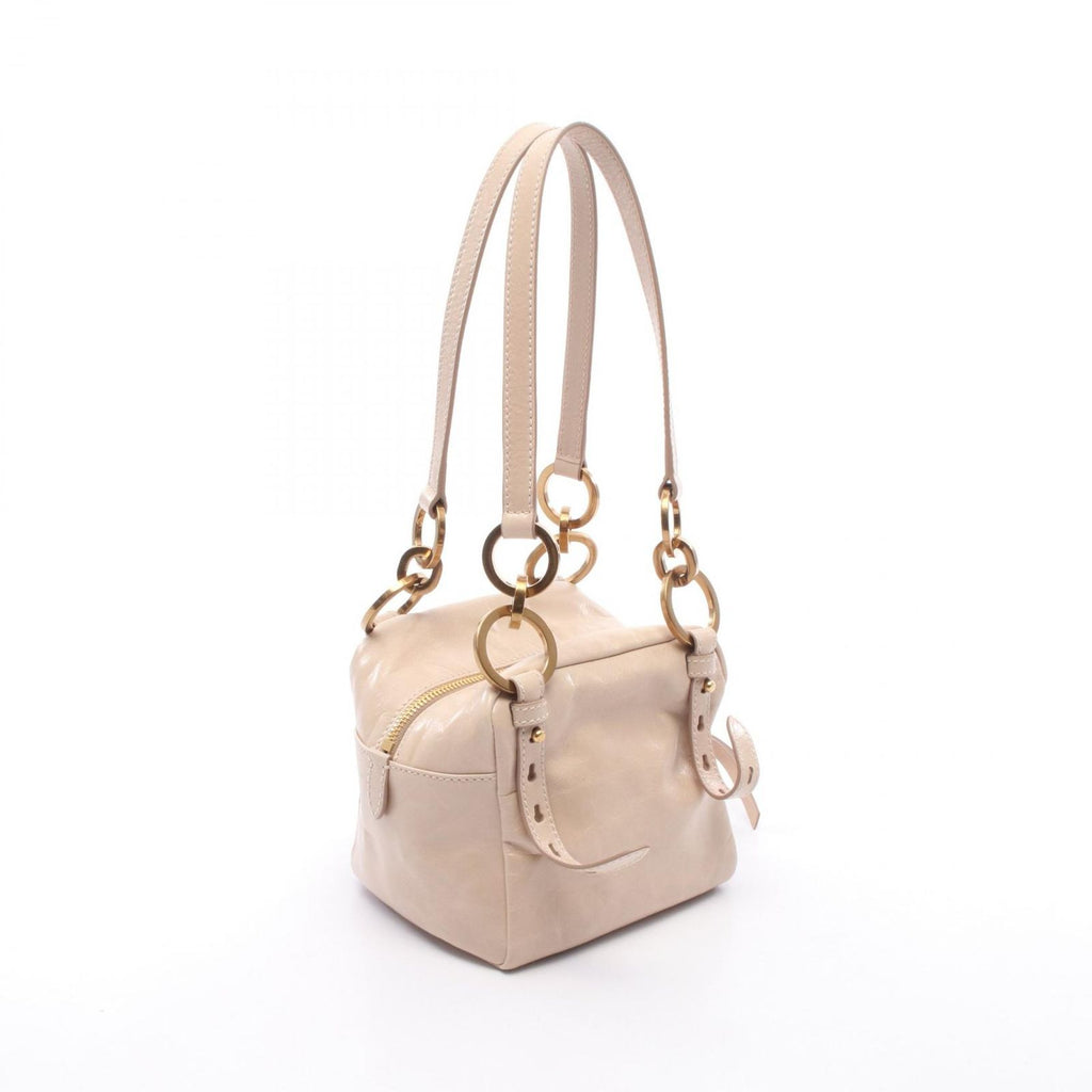 Prada Shoulder Bag Dangle Mini Pink Beige Leather Mini Top Handle — view 2