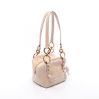 Prada Shoulder Bag Dangle Mini Pink Beige Leather Mini Top Handle — view 2