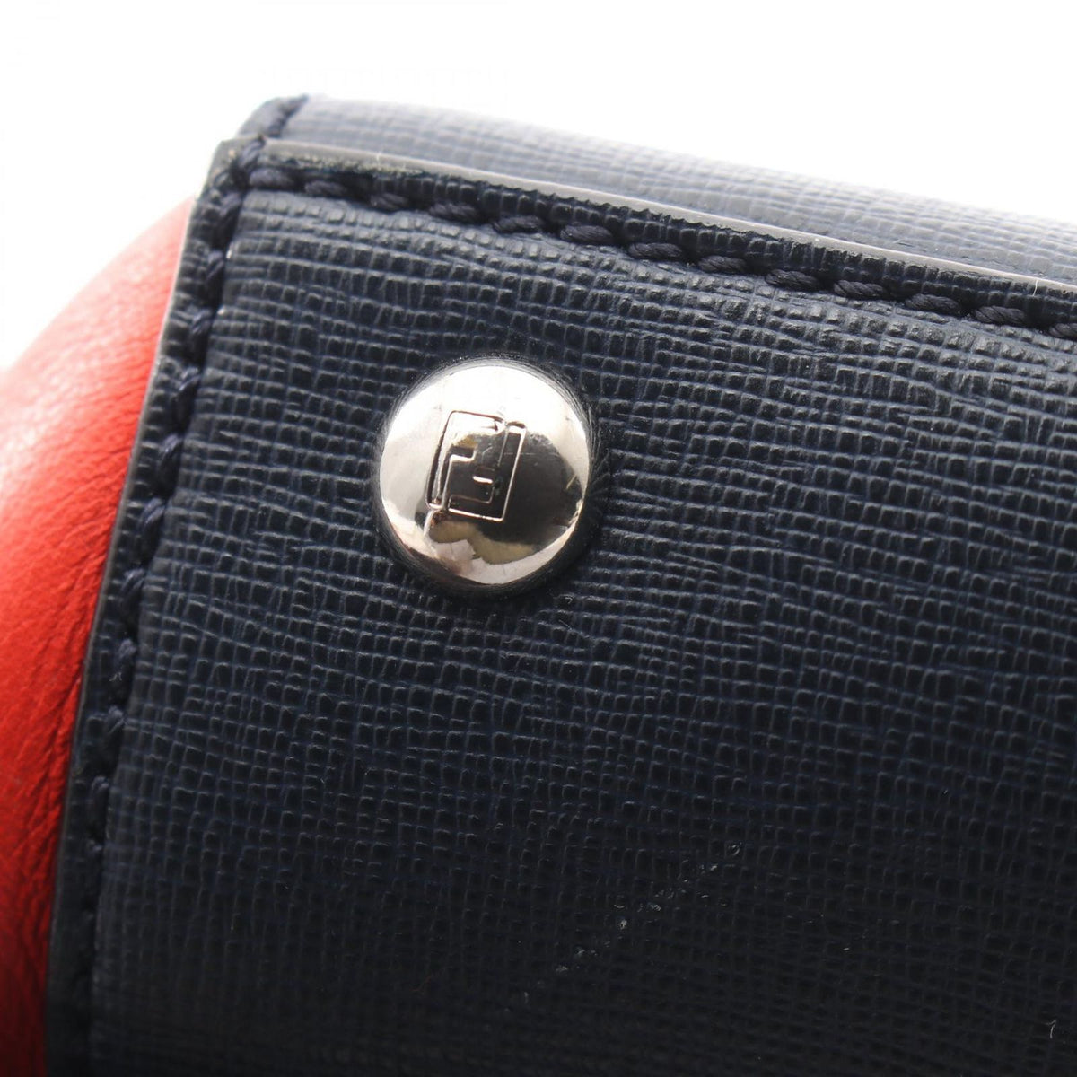 Fendi Handbag Petite Petit Tou Jours Navy Red Leather — view 6