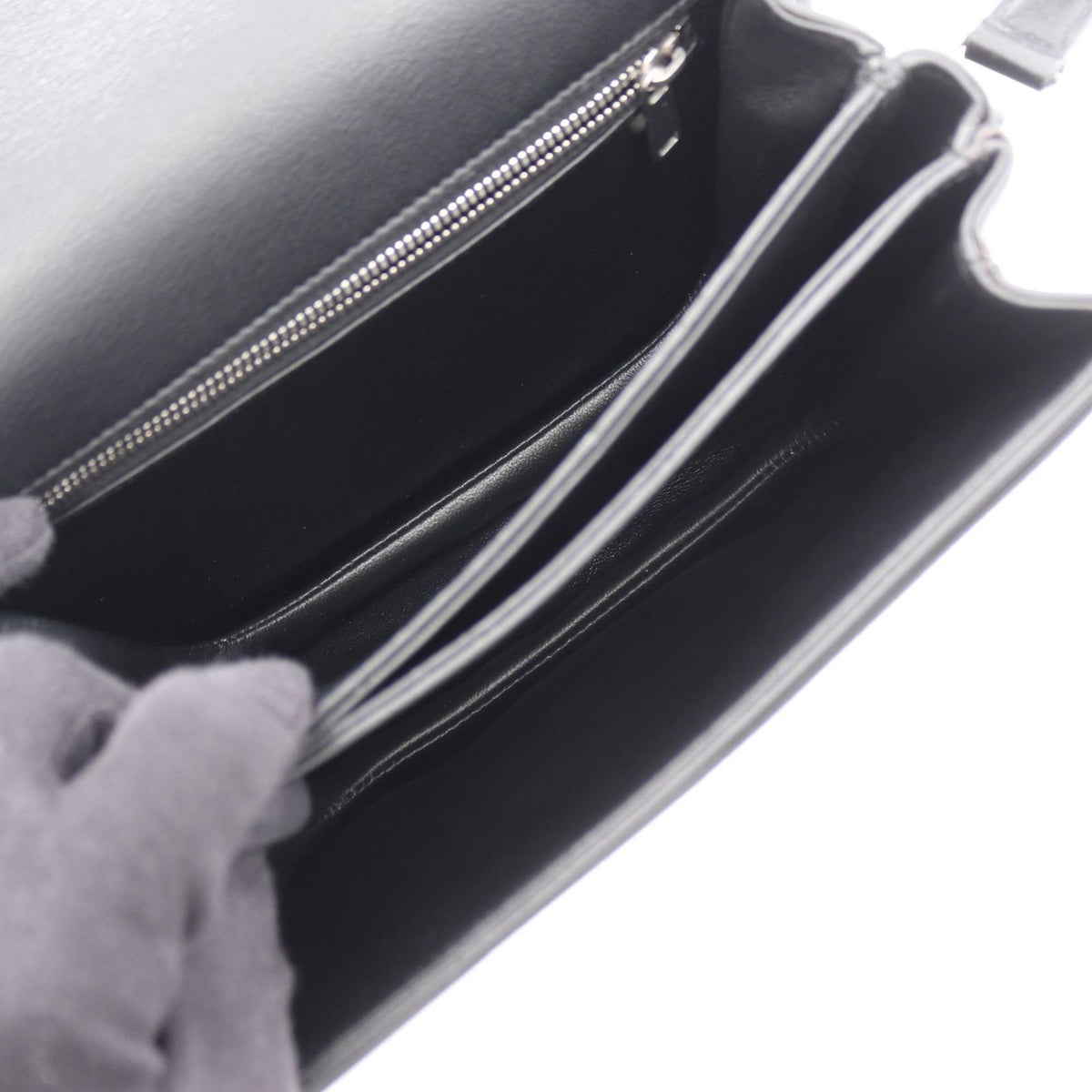 Celine Shoulder Bag Besace Triomphe Black Leather — view 3