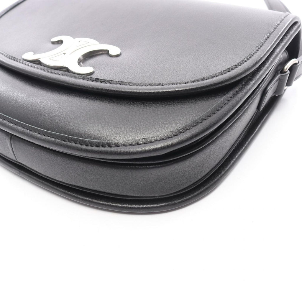 Celine Shoulder Bag Besace Triomphe Black Leather — view 5