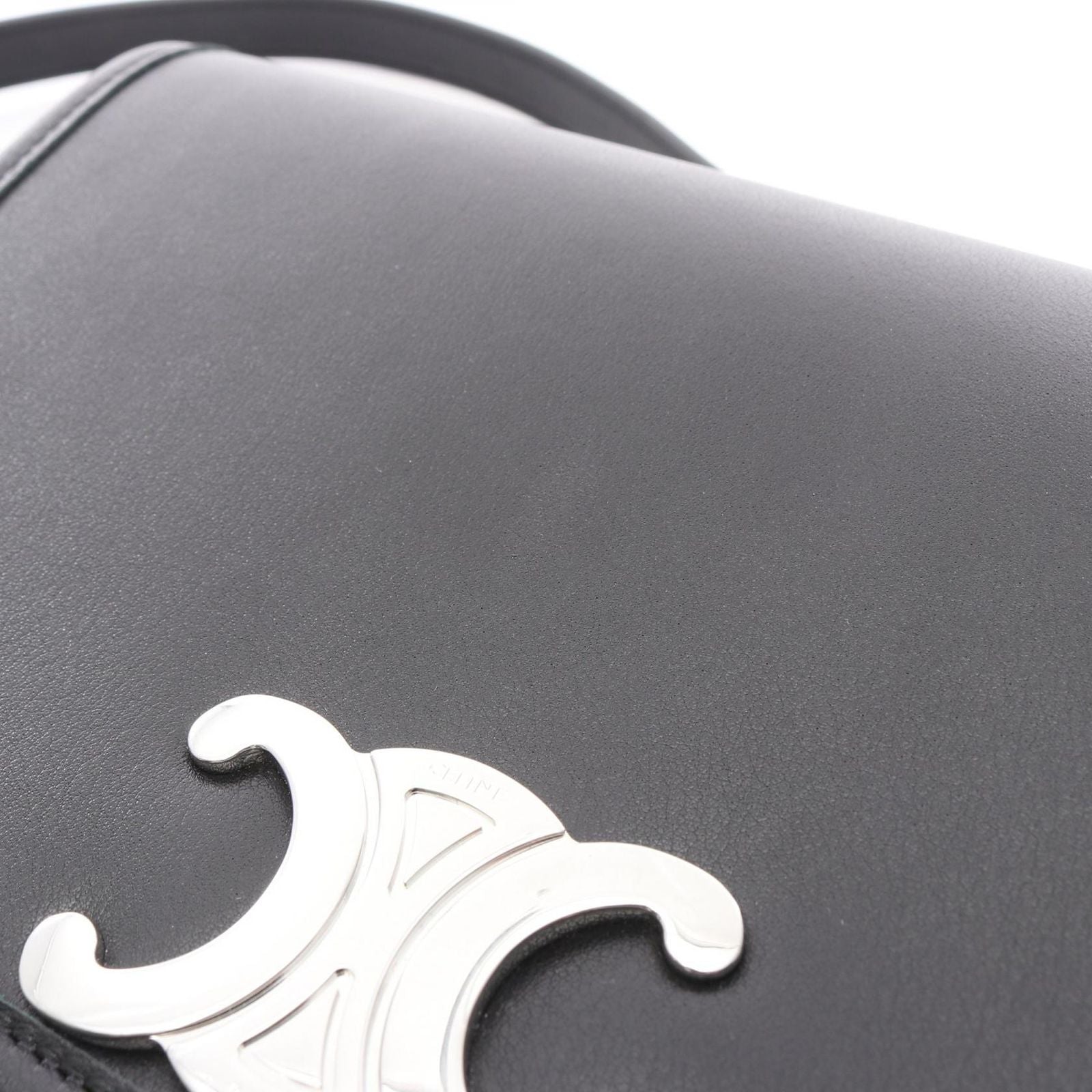 Celine Shoulder Bag Besace Triomphe Black Leather — view 6