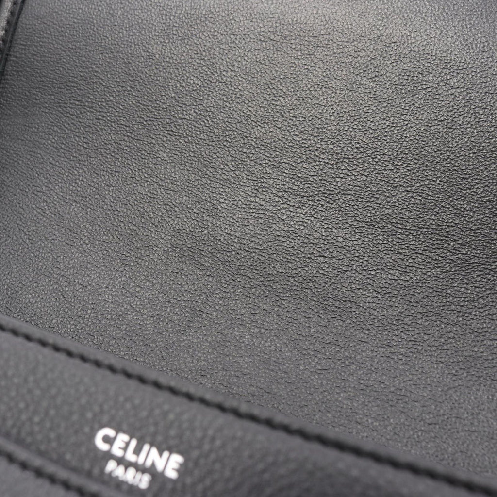 Celine Shoulder Bag Besace Triomphe Black Leather — view 7